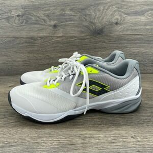 Lotto Mens White Grey Neon Yellow Tennis Shoes 220551 BO2 Size 12 NEW